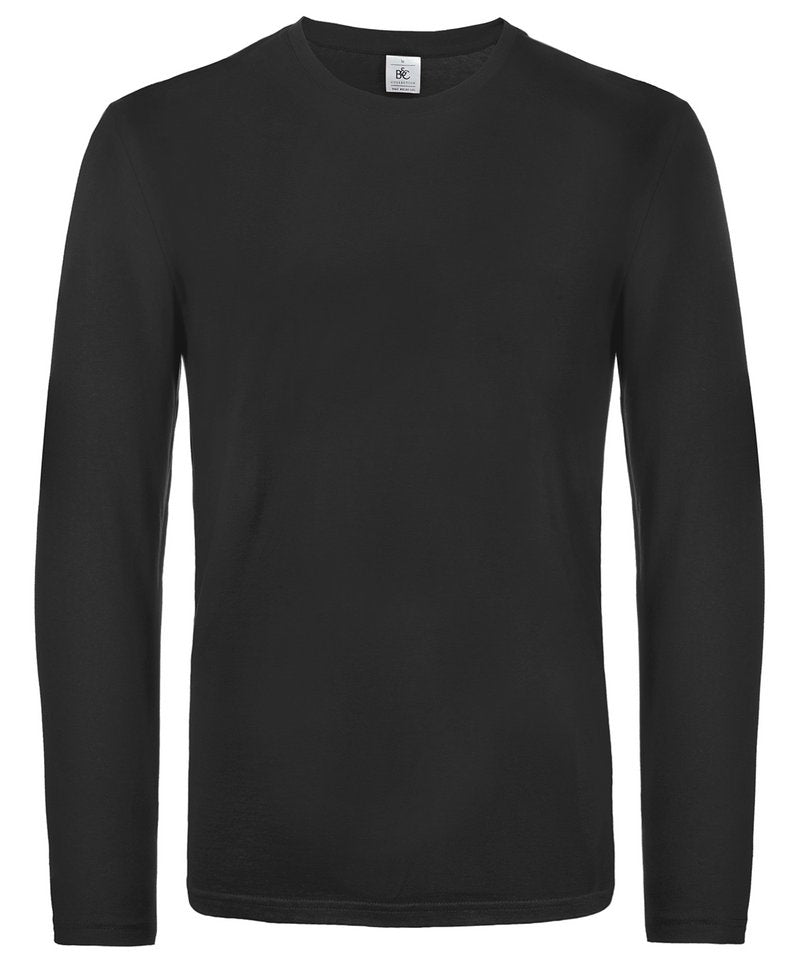 B&C E190 Long Sleeve in Black by B & C Collection — Custom branded clothing by Print Press, featuring premium embroidery produced in our specialist print lab in the UK.