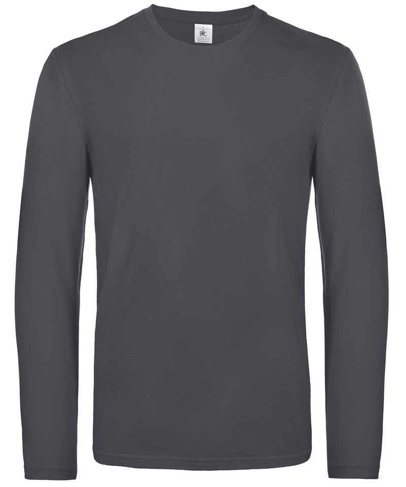 B&C E190 Long Sleeve in Dark Grey by B & C Collection — Custom branded clothing by Print Press, featuring premium embroidery produced in our specialist print lab in the UK.
