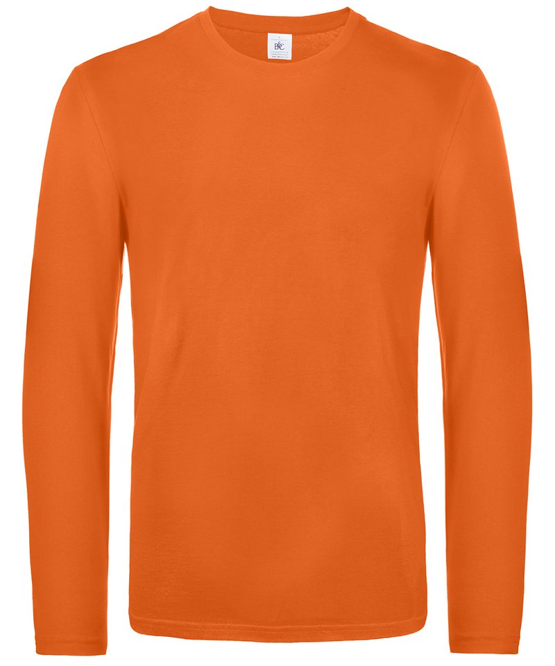 B&C E190 Long Sleeve in Urban Orange by B & C Collection — Custom branded clothing by Print Press, featuring premium embroidery produced in our specialist print lab in the UK.