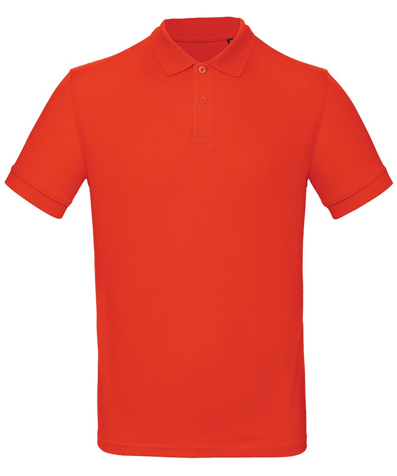 B&C Inspire Polo Men's in Fire Red by B & C Collection — Custom branded clothing by Print Press, featuring premium embroidery produced in our specialist print lab in the UK.
