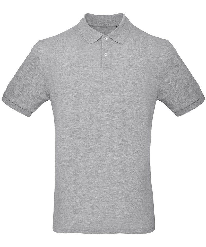 B&C Inspire Polo Men's in Heather Grey by B & C Collection — Custom branded clothing by Print Press, featuring premium embroidery produced in our specialist print lab in the UK.