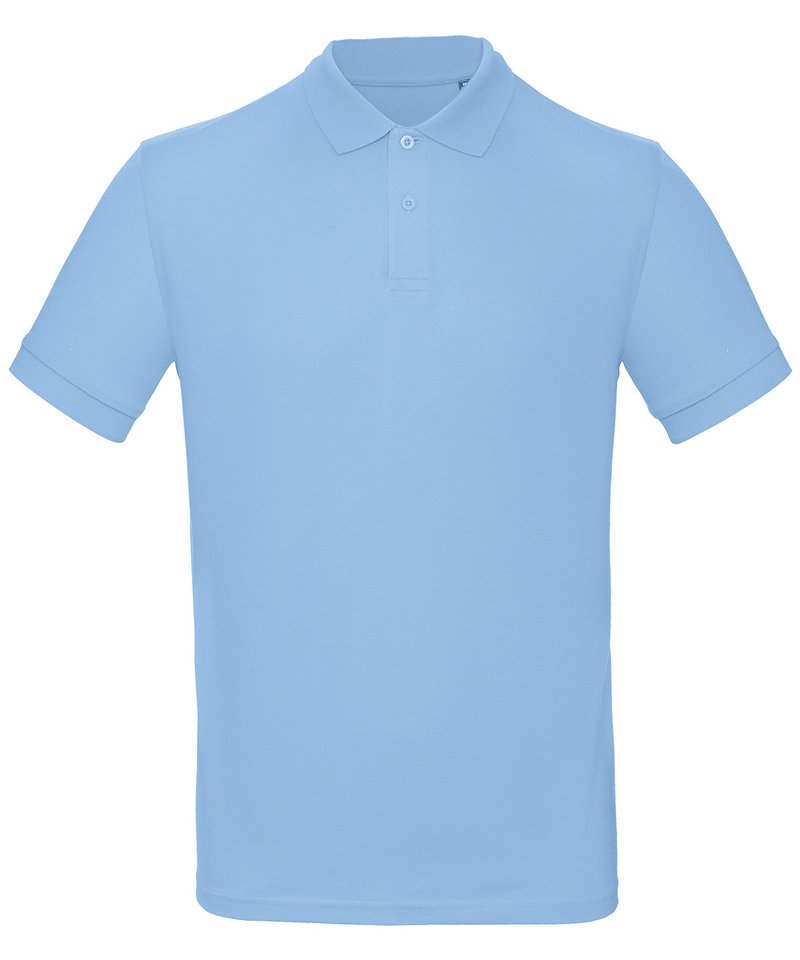 B&C Inspire Polo Men's in Sky Blue by B & C Collection — Custom branded clothing by Print Press, featuring premium embroidery produced in our specialist print lab in the UK.