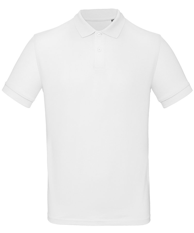 B&C Inspire Polo Men's in White by B & C Collection — Custom branded clothing by Print Press, featuring premium embroidery produced in our specialist print lab in the UK.