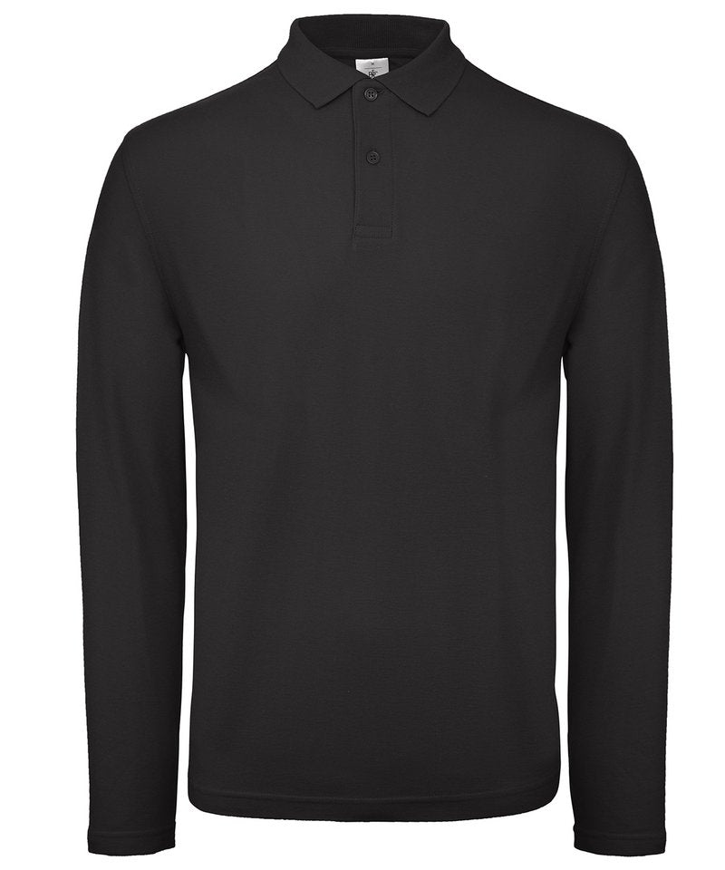 B&C Id.001 Lsl in Black by B & C Collection — Custom branded clothing by Print Press, featuring premium embroidery produced in our specialist print lab in the UK.