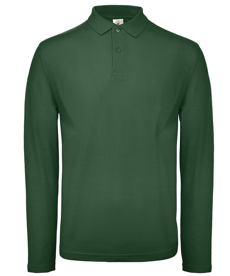 B&C Id.001 Lsl in Bottle Green by B & C Collection — Custom branded clothing by Print Press, featuring premium embroidery produced in our specialist print lab in the UK.