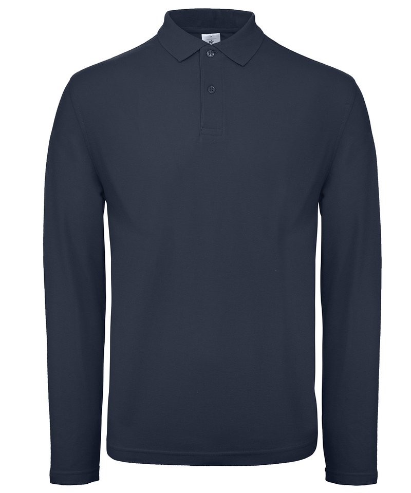 B&C Id.001 Lsl in Navy by B & C Collection — Custom branded clothing by Print Press, featuring premium embroidery produced in our specialist print lab in the UK.