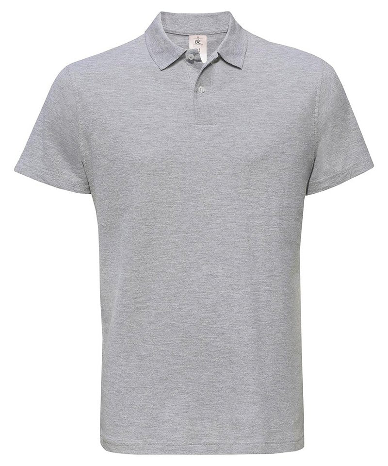 B&C Id.001 Polo - (2nd Colours) in Heather Grey by B & C Collection — Custom branded clothing by Print Press, featuring premium embroidery produced in our specialist print lab in the UK.