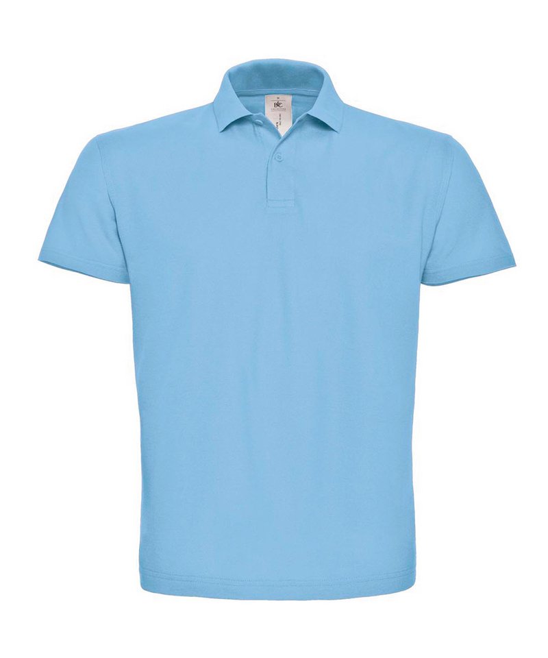 B&C Id.001 Polo in Light Blue by B & C Collection — Custom branded clothing by Print Press, featuring premium embroidery produced in our specialist print lab in the UK.