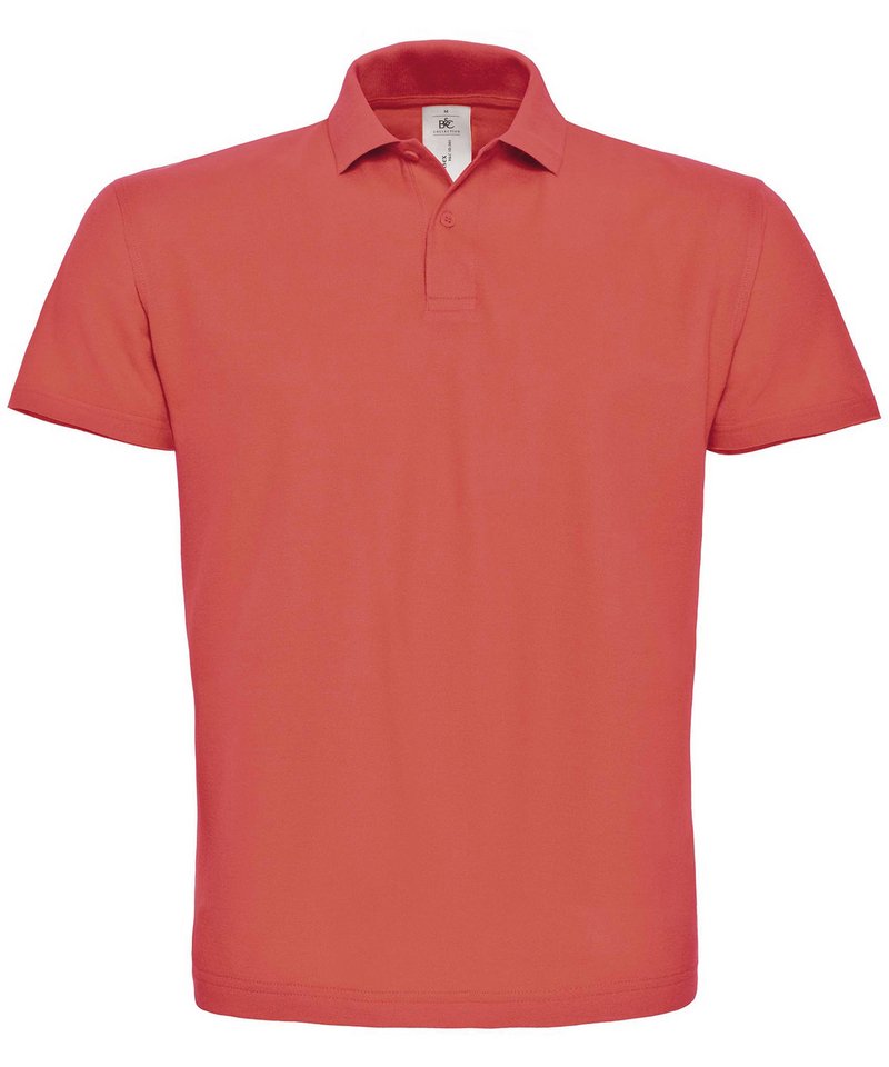 B&C Id.001 Polo in Pixel Coral by B & C Collection — Custom branded clothing by Print Press, featuring premium embroidery produced in our specialist print lab in the UK.