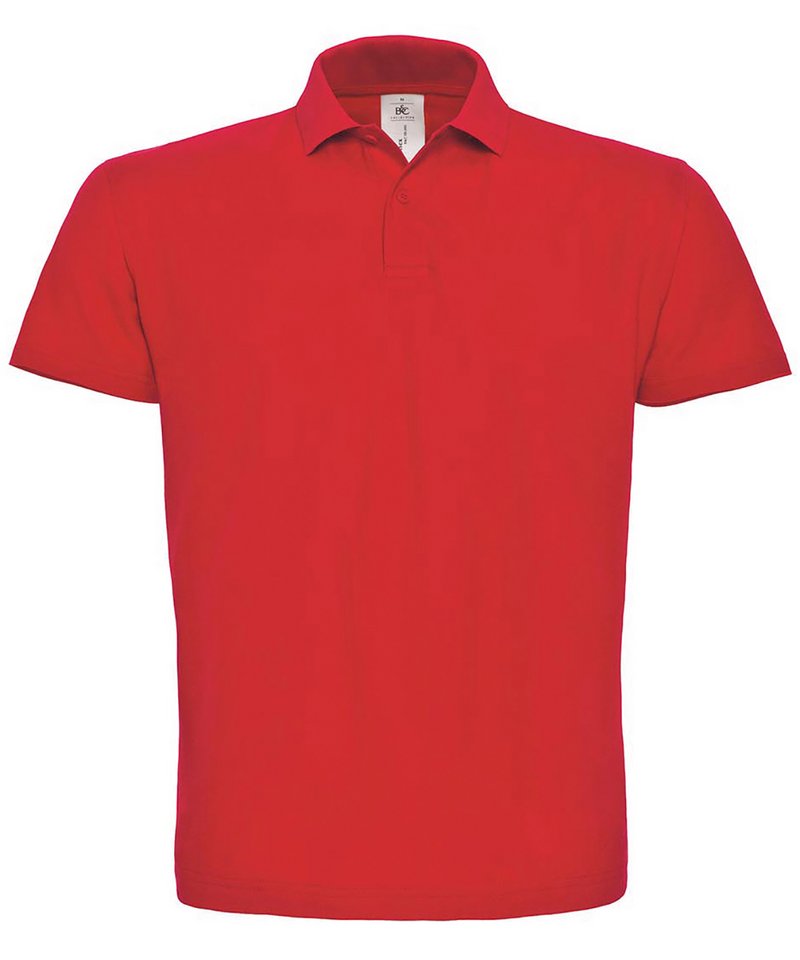 B&C Id.001 Polo in Red by B & C Collection — Custom branded clothing by Print Press, featuring premium embroidery produced in our specialist print lab in the UK.