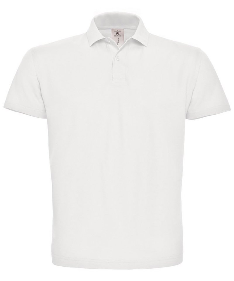 B&C Id.001 Polo in White by B & C Collection — Custom branded clothing by Print Press, featuring premium embroidery produced in our specialist print lab in the UK.