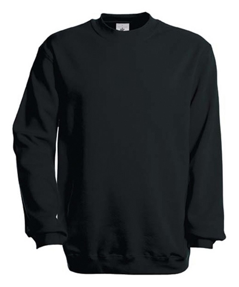 B&C Set-In Sweatshirt in Black by B & C Collection — Custom branded clothing by Print Press, featuring premium embroidery produced in our specialist print lab in the UK.