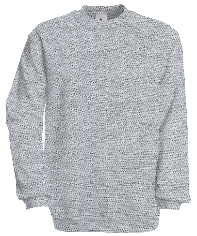 B&C Set-In Sweatshirt in Heather Grey by B & C Collection — Custom branded clothing by Print Press, featuring premium embroidery produced in our specialist print lab in the UK.