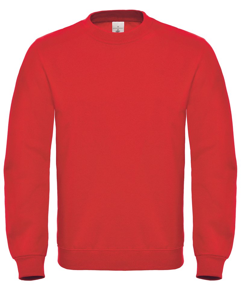 B&C Id.002 Sweatshirt in Red by B & C Collection — Custom branded clothing by Print Press, featuring premium embroidery produced in our specialist print lab in the UK.