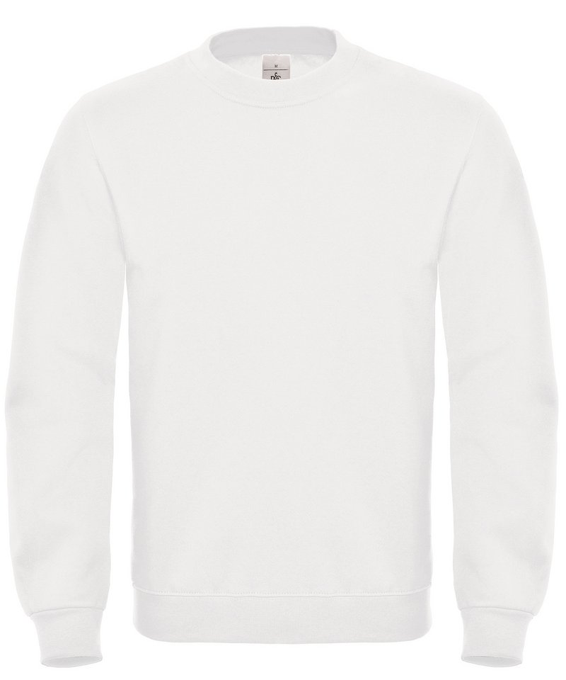B&C Id.002 Sweatshirt in White by B & C Collection — Custom branded clothing by Print Press, featuring premium embroidery produced in our specialist print lab in the UK.