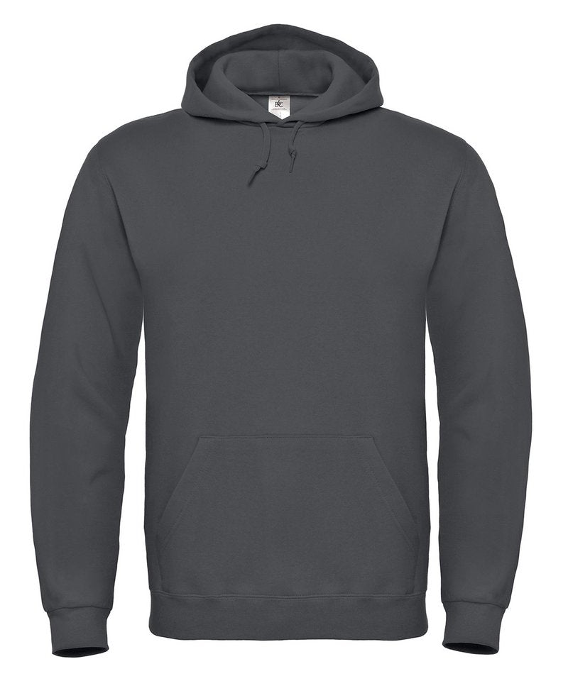 B&C Id.003 Hooded Sweatshirt in Anthracite by B & C Collection — Custom branded clothing by Print Press, featuring premium embroidery produced in our specialist print lab in the UK.