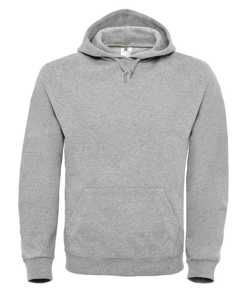B&C Id.003 Hooded Sweatshirt in Heather Grey by B & C Collection — Custom branded clothing by Print Press, featuring premium embroidery produced in our specialist print lab in the UK.