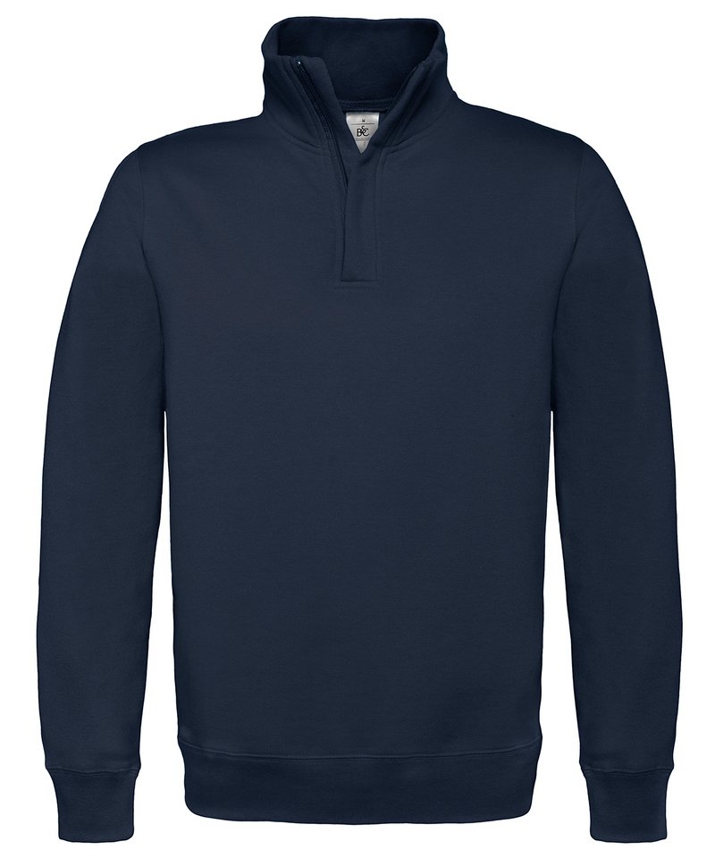 B&C Id.004 ¼ Zip Sweatshirt in Navy by B & C Collection — Custom branded clothing by Print Press, featuring premium embroidery produced in our specialist print lab in the UK.