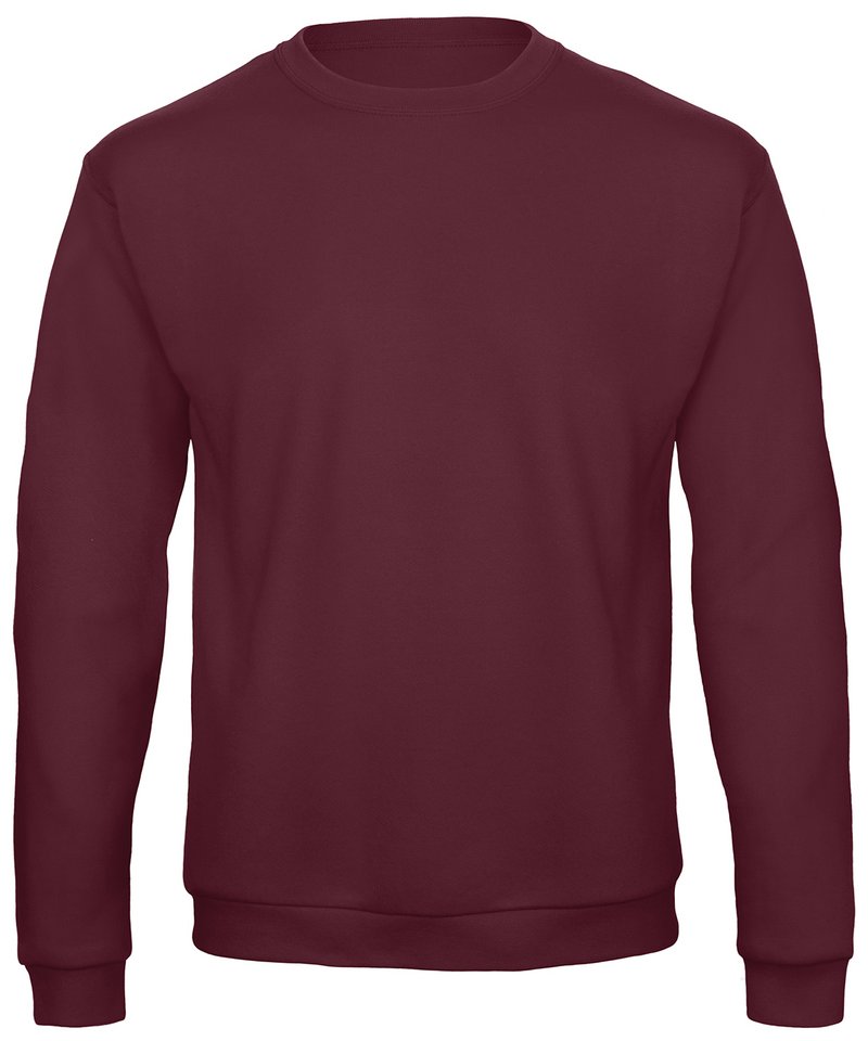 B&C Id.202 50/50 Sweatshirt in Burgundy by B & C Collection — Custom branded clothing by Print Press, featuring premium embroidery produced in our specialist print lab in the UK.