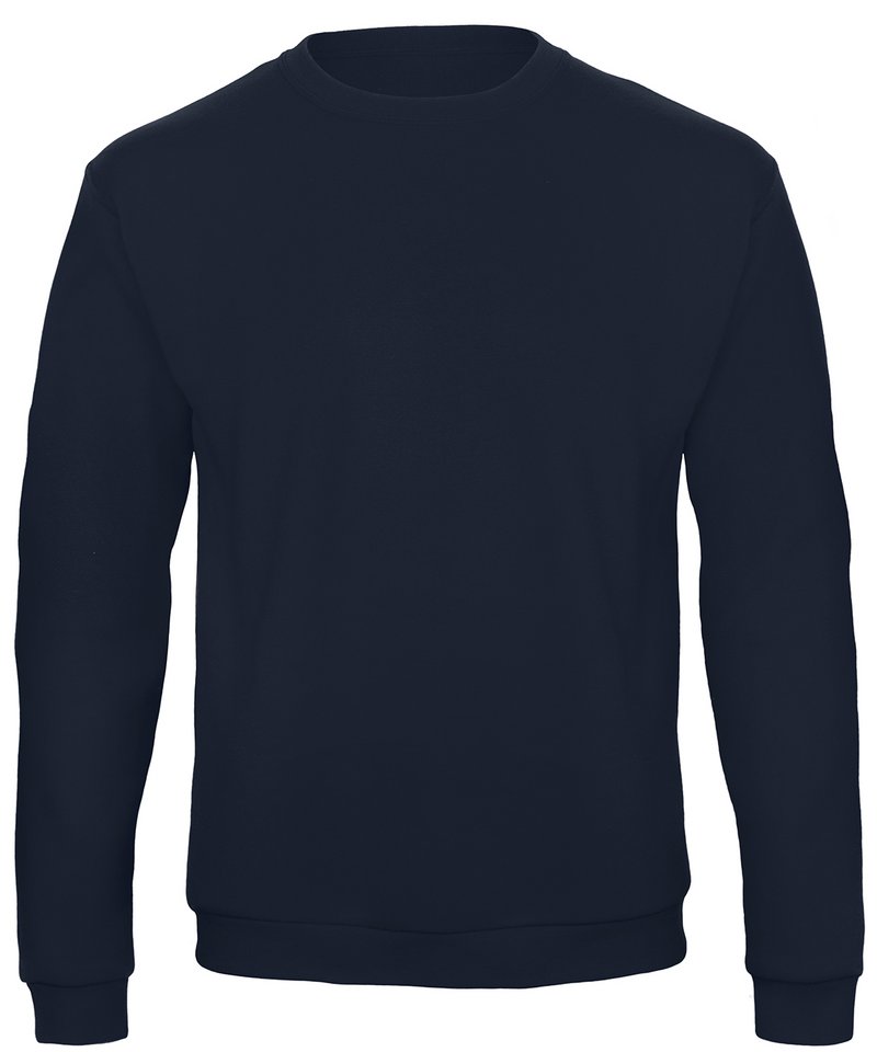 B&C Id.202 50/50 Sweatshirt in Navy by B & C Collection — Custom branded clothing by Print Press, featuring premium embroidery produced in our specialist print lab in the UK.