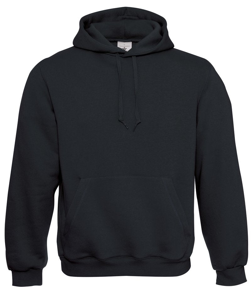 B&C Hooded Sweatshirt in Black by B & C Collection — Custom branded clothing by Print Press, featuring premium embroidery produced in our specialist print lab in the UK.