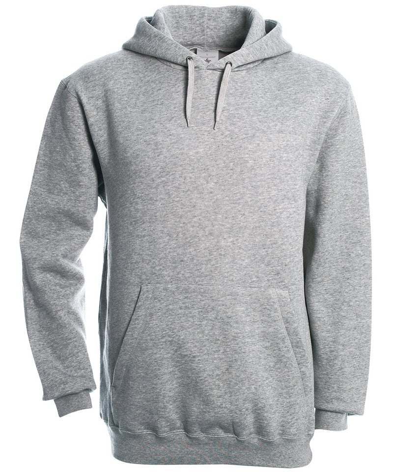 B&C Hooded Sweatshirt in Heather Grey by B & C Collection — Custom branded clothing by Print Press, featuring premium embroidery produced in our specialist print lab in the UK.