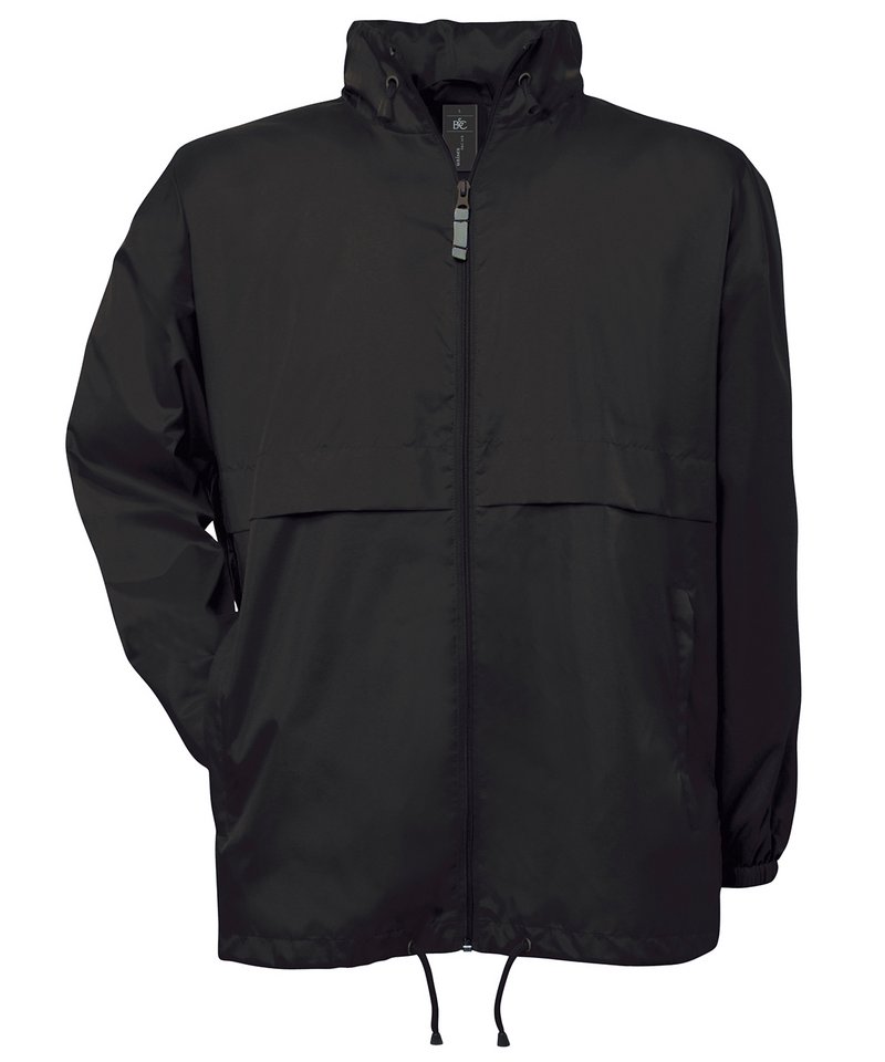 B&C Air Windbreaker in Black by B & C Collection — Custom branded clothing by Print Press, featuring premium embroidery produced in our specialist print lab in the UK.