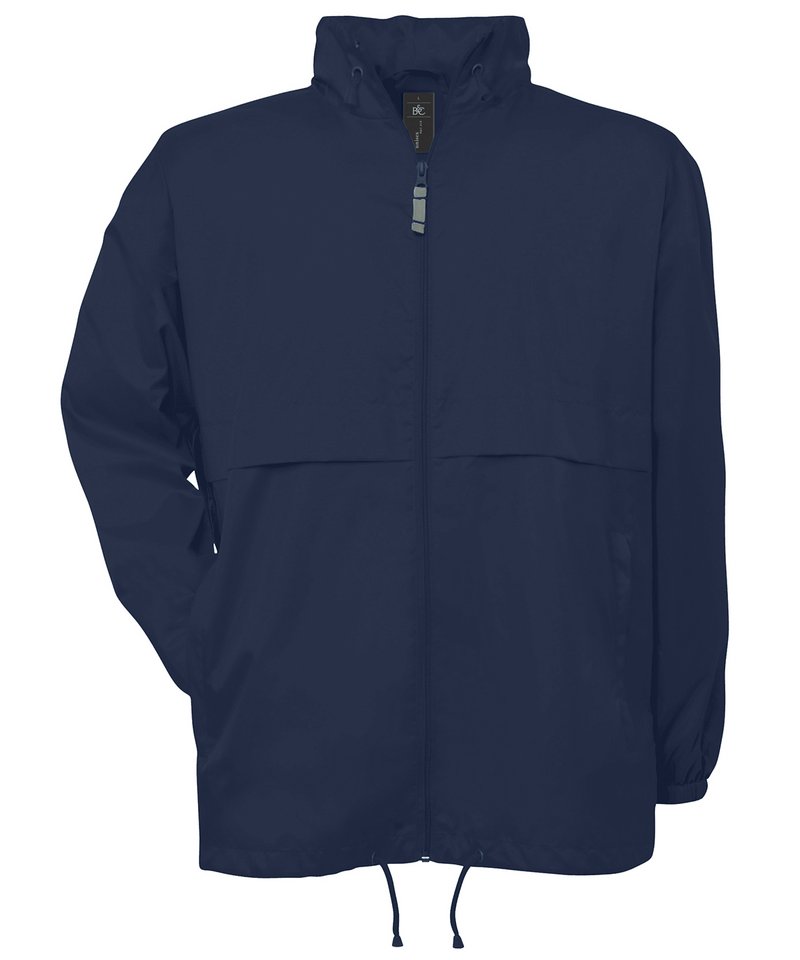 B&C Air Windbreaker in Navy by B & C Collection — Custom branded clothing by Print Press, featuring premium embroidery produced in our specialist print lab in the UK.