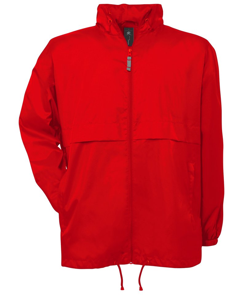 B&C Air Windbreaker in Red by B & C Collection — Custom branded clothing by Print Press, featuring premium embroidery produced in our specialist print lab in the UK.