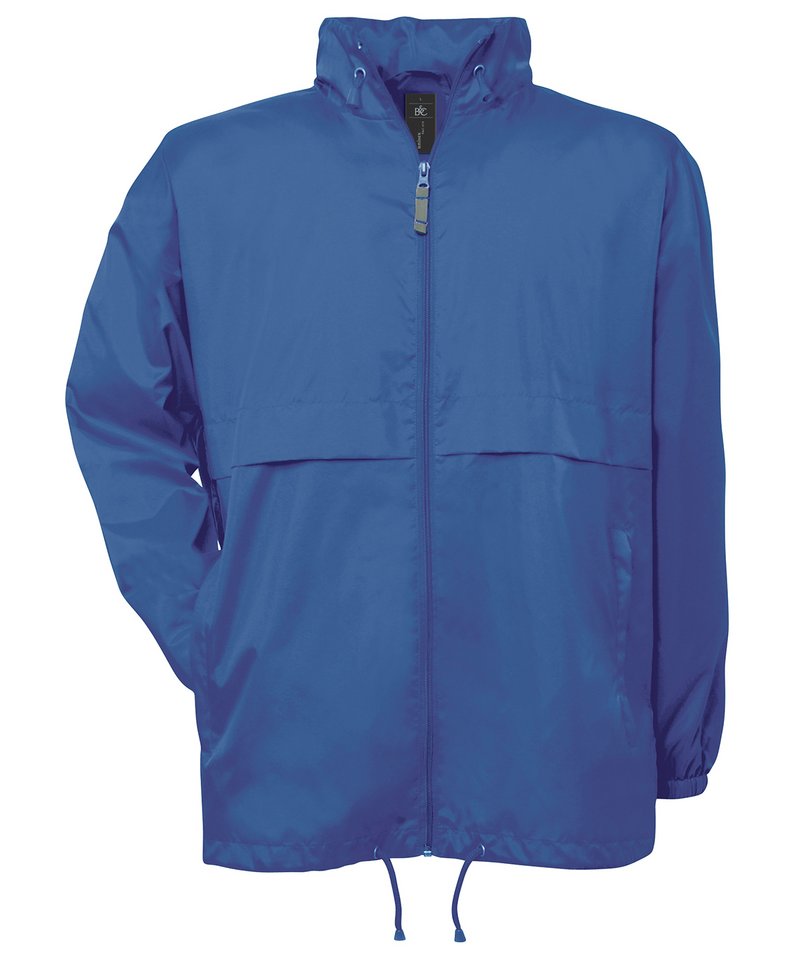 B&C Air Windbreaker in Royal Blue by B & C Collection — Custom branded clothing by Print Press, featuring premium embroidery produced in our specialist print lab in the UK.