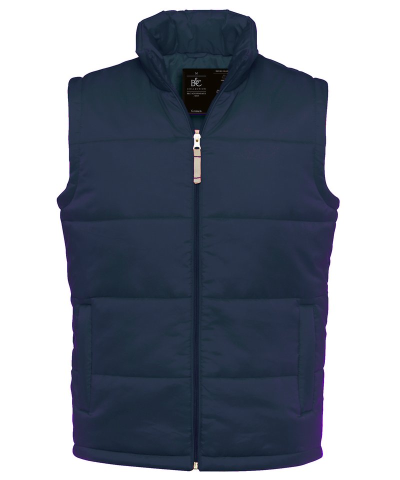 B&C Bodywarmer Men's in Navy by B & C Collection — Custom branded clothing by Print Press, featuring premium embroidery produced in our specialist print lab in the UK.