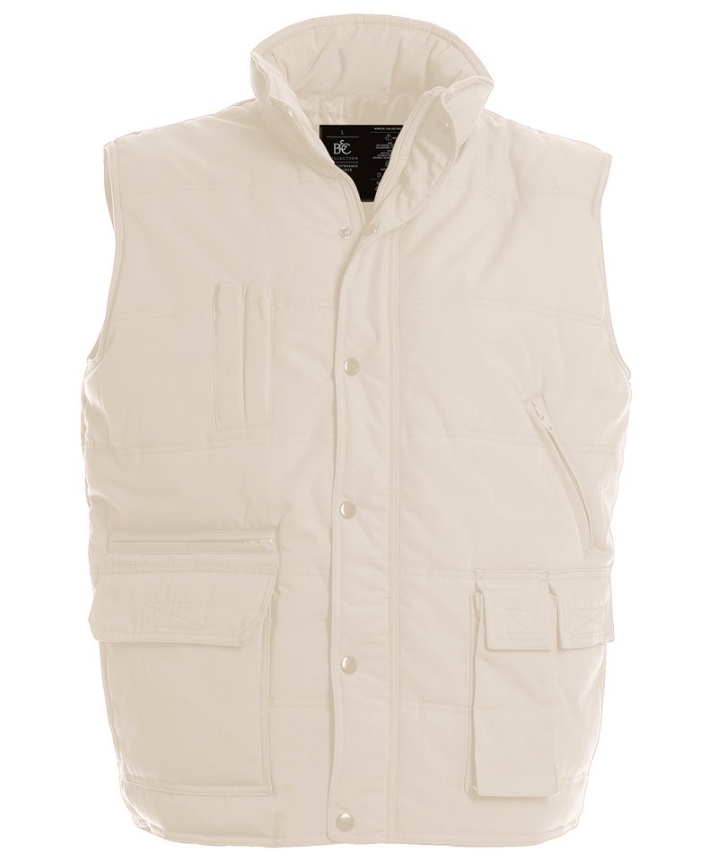 B&C Bodywarmer Explorer in Beige by B & C Collection — Custom branded clothing by Print Press, featuring premium embroidery produced in our specialist print lab in the UK.