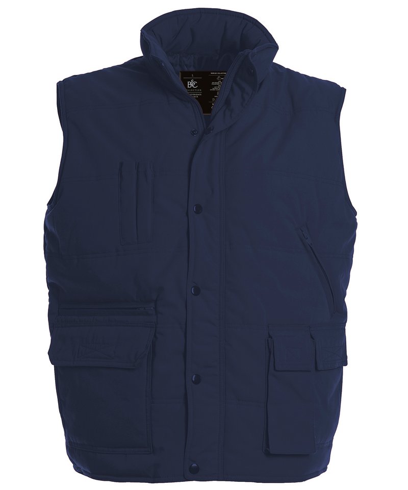 B&C Bodywarmer Explorer in Navy by B & C Collection — Custom branded clothing by Print Press, featuring premium embroidery produced in our specialist print lab in the UK.