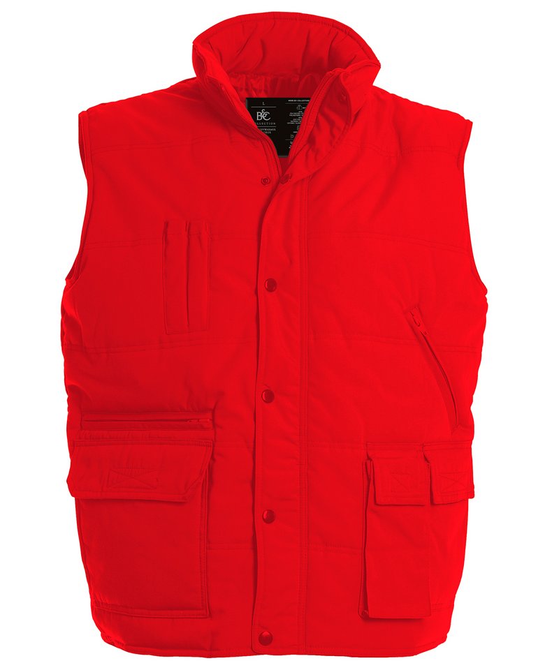B&C Bodywarmer Explorer in Red by B & C Collection — Custom branded clothing by Print Press, featuring premium embroidery produced in our specialist print lab in the UK.