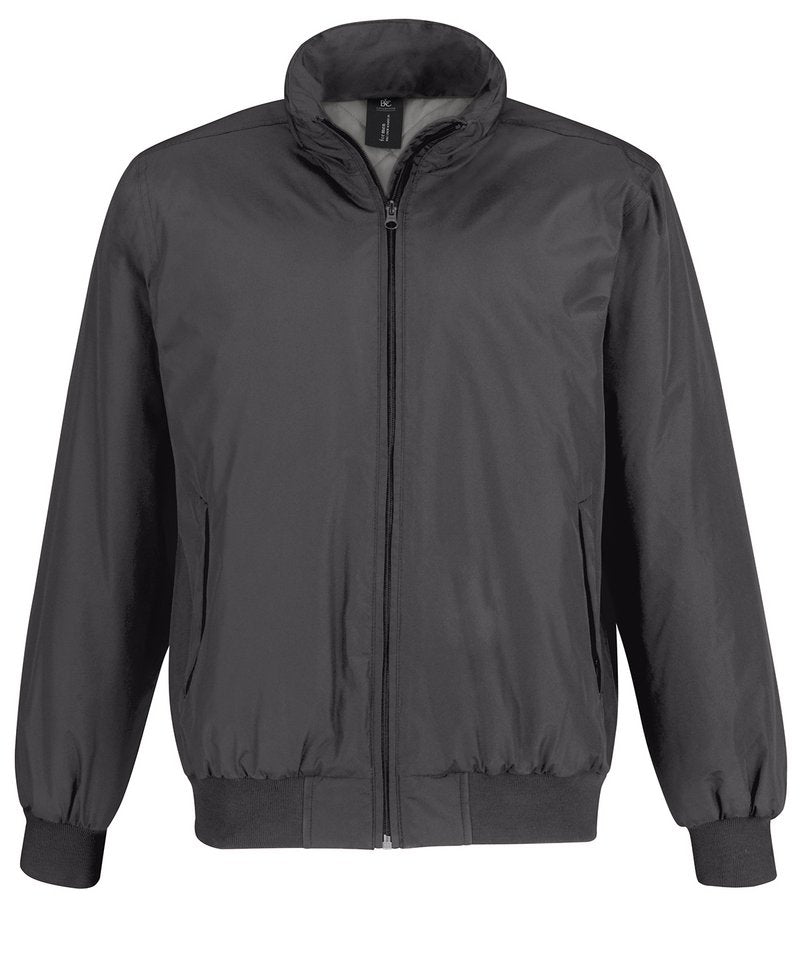 B&C Crew Bomber Men's in Dark Grey Warm Grey Lining by B & C Collection — Custom branded clothing by Print Press, featuring premium embroidery produced in our specialist print lab in the UK.