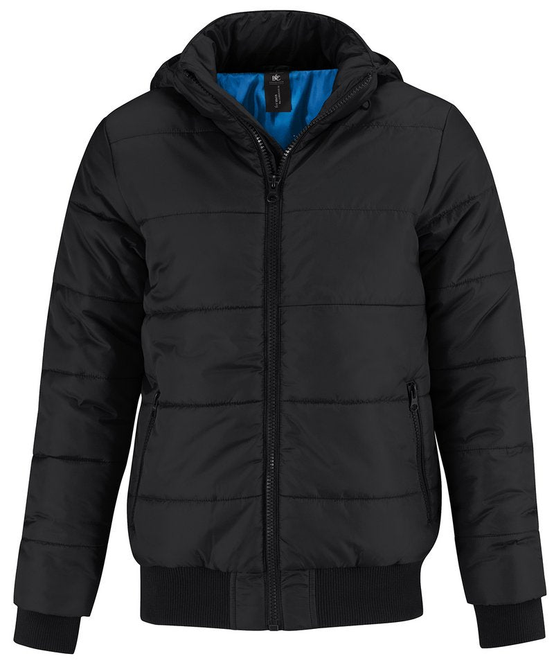B&C Superhood Men's in Black Cobalt Blue Lining by B & C Collection — Custom branded clothing by Print Press, featuring premium embroidery produced in our specialist print lab in the UK.