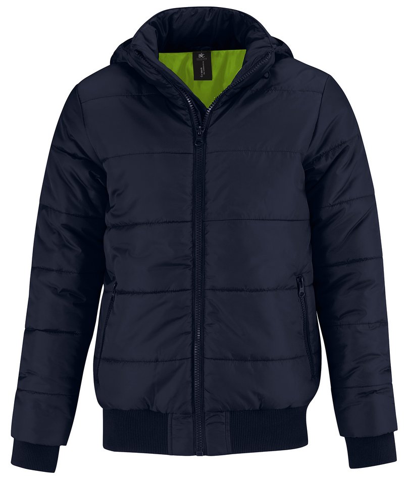B&C Superhood Men's in Navy Neon Green Lining by B & C Collection — Custom branded clothing by Print Press, featuring premium embroidery produced in our specialist print lab in the UK.