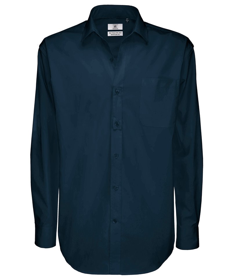 B&C Sharp Long Sleeve Men's in Dark Grey by B & C Collection — Custom branded clothing by Print Press, featuring premium embroidery produced in our specialist print lab in the UK.