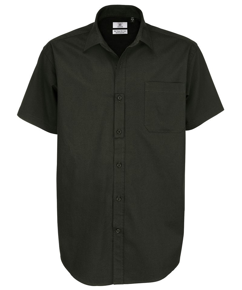 B&C Sharp Short Sleeve Men's in Black by B & C Collection — Custom branded clothing by Print Press, featuring premium embroidery produced in our specialist print lab in the UK.
