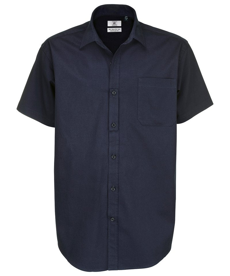 B&C Sharp Short Sleeve Men's in Navy by B & C Collection — Custom branded clothing by Print Press, featuring premium embroidery produced in our specialist print lab in the UK.