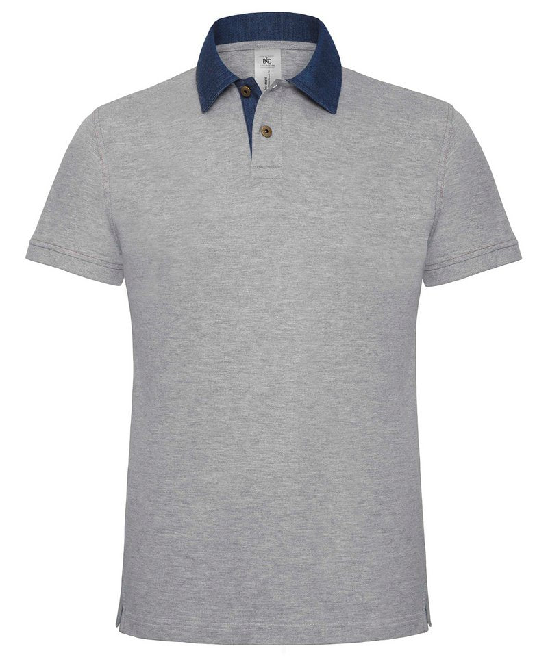 B&C Dnm Forward Men's in Denim Heather Grey by B & C Collection — Custom branded clothing by Print Press, featuring premium embroidery produced in our specialist print lab in the UK.