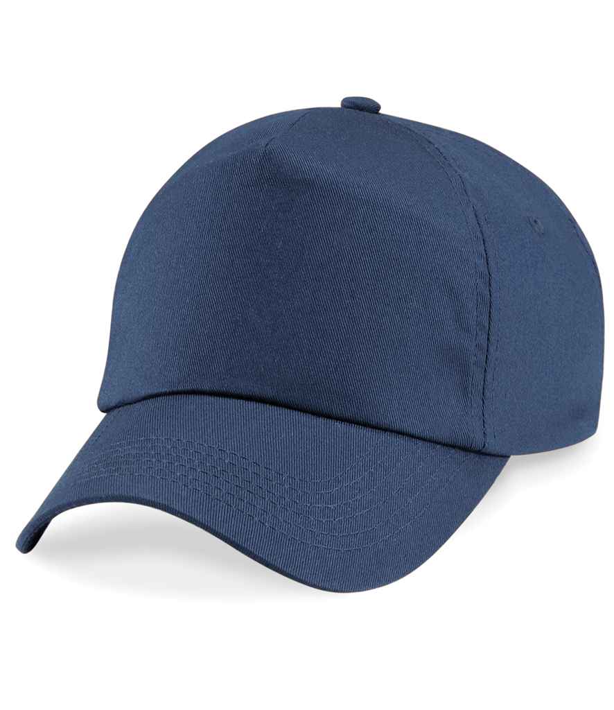 Beechfield Kids Original 5 Panel Cap in ONE French Navy by Beechfield — Custom branded clothing by Print Press, featuring premium embroidery produced in our specialist print lab in the UK.