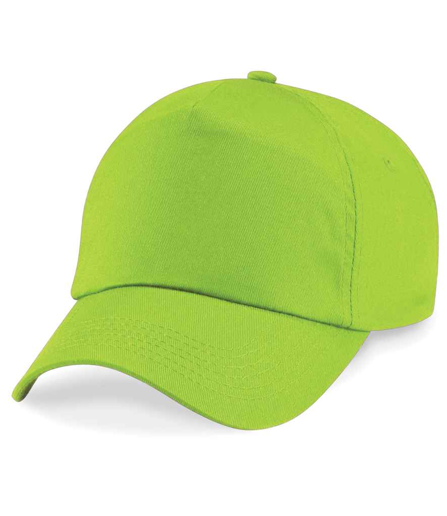 Beechfield Kids Original 5 Panel Cap in ONE Lime Green by Beechfield — Custom branded clothing by Print Press, featuring premium embroidery produced in our specialist print lab in the UK.