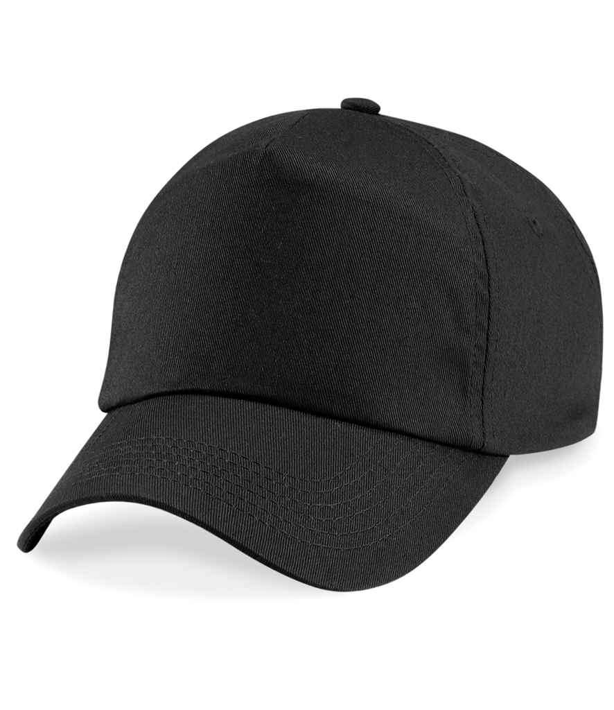 Beechfield Original 5 Panel Cap in ONE Black by Beechfield — Custom branded clothing by Print Press, featuring premium embroidery produced in our specialist print lab in the UK.
