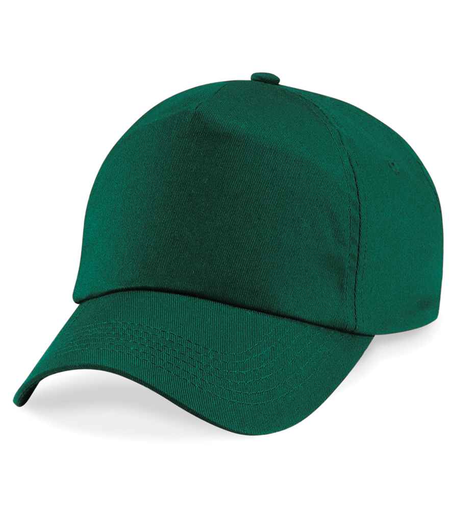 Beechfield Original 5 Panel Cap in ONE Bottle Green by Beechfield — Custom branded clothing by Print Press, featuring premium embroidery produced in our specialist print lab in the UK.