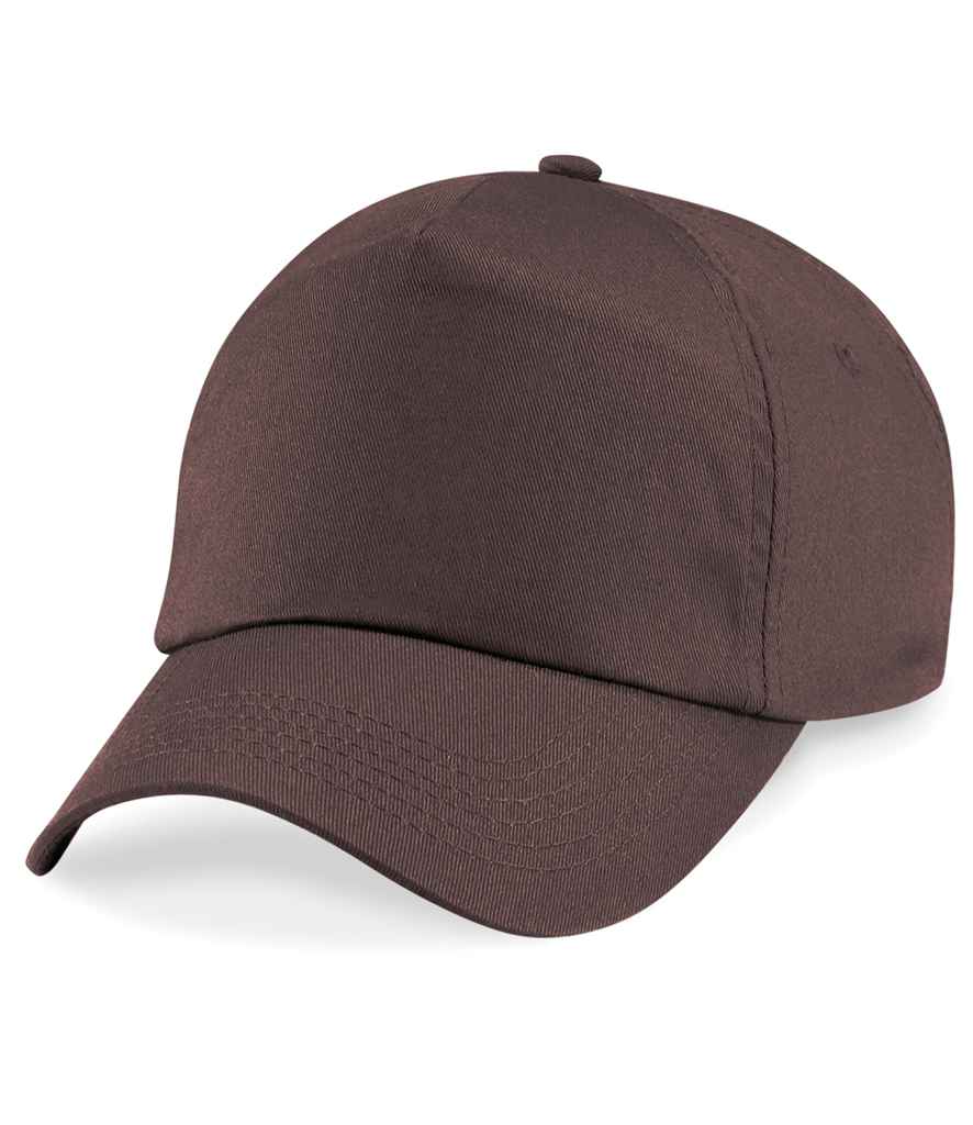 Beechfield Original 5 Panel Cap in ONE Chocolate by Beechfield — Custom branded clothing by Print Press, featuring premium embroidery produced in our specialist print lab in the UK.