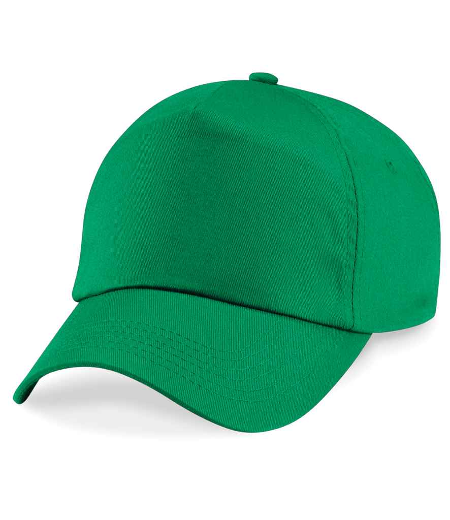Beechfield Original 5 Panel Cap in ONE Kelly Green by Beechfield — Custom branded clothing by Print Press, featuring premium embroidery produced in our specialist print lab in the UK.