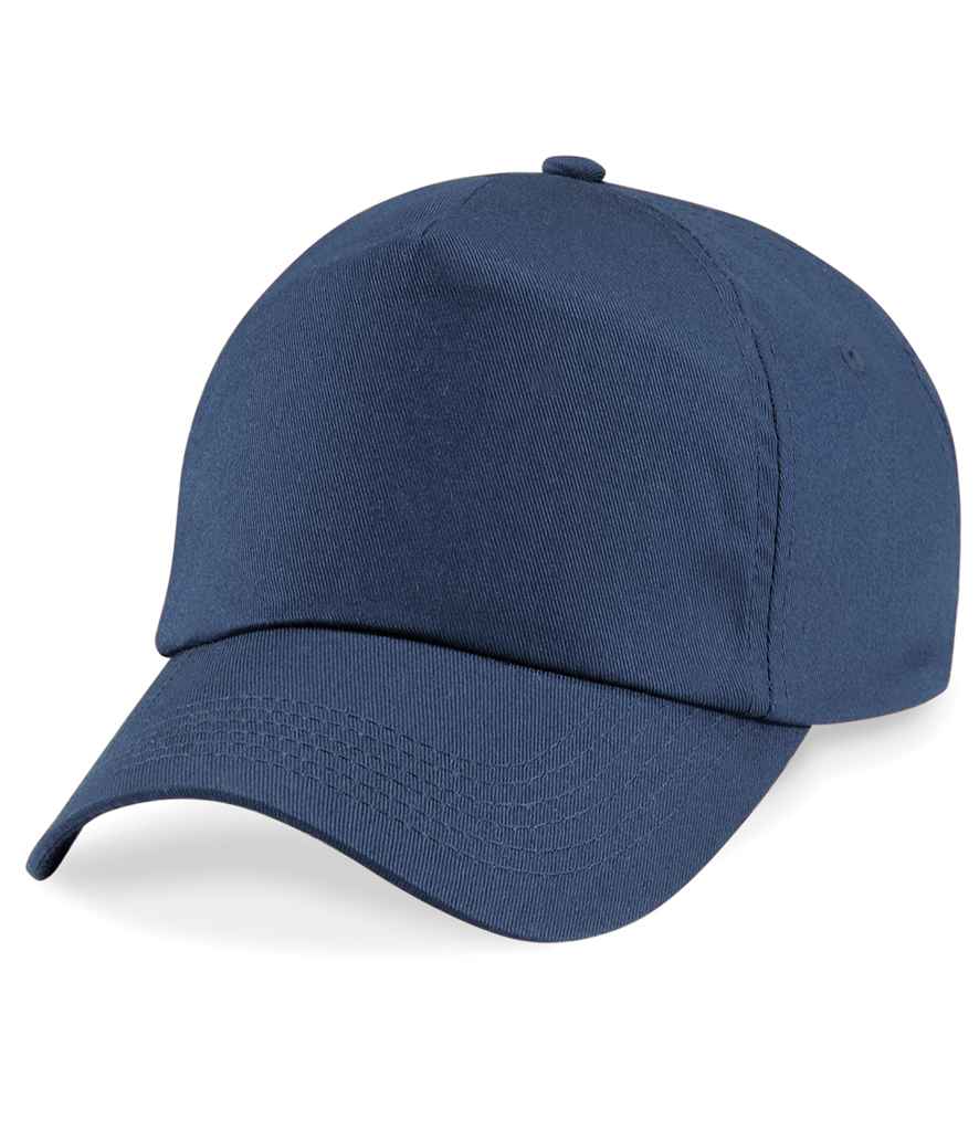 Beechfield Original 5 Panel Cap in ONE French Navy by Beechfield — Custom branded clothing by Print Press, featuring premium embroidery produced in our specialist print lab in the UK.