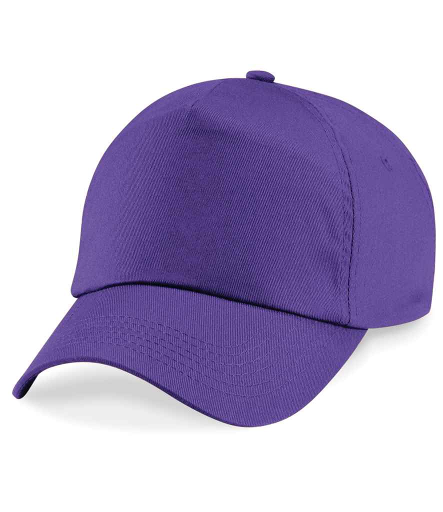 Beechfield Original 5 Panel Cap in ONE Purple by Beechfield — Custom branded clothing by Print Press, featuring premium embroidery produced in our specialist print lab in the UK.