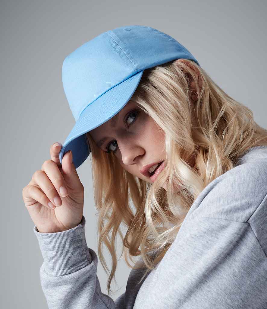 Beechfield Original 5 Panel Cap in ONE Sky Blue by Beechfield — Custom branded clothing by Print Press, featuring premium embroidery produced in our specialist print lab in the UK.